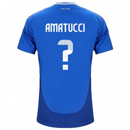 Kandiny Niño Camiseta Italia Lorenzo Amatucci #0 Azul 1ª Equipación 24-26 La Camisa Chile