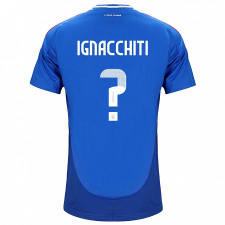 Kandiny Niño Camiseta Italia Lorenzo Ignacchiti #0 Azul 1ª Equipación 24-26 La Camisa Chile