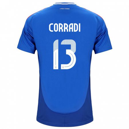 Kandiny Niño Camiseta Italia Christian Corradi #13 Azul 1ª Equipación 24-26 La Camisa Chile