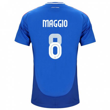 Kandiny Niño Camiseta Italia Luca Di Maggio #8 Azul 1ª Equipación 24-26 La Camisa Chile