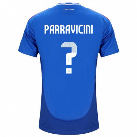 Kandiny Niño Camiseta Italia Fabio Parravicini #0 Azul 1ª Equipación 24-26 La Camisa Chile