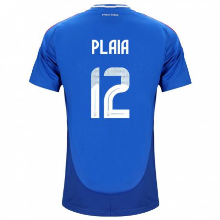 Kandiny Niño Camiseta Italia Francesco Plaia #12 Azul 1ª Equipación 24-26 La Camisa Chile