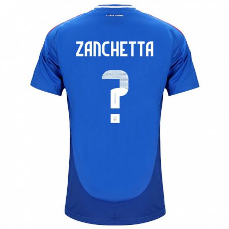 Kandiny Niño Camiseta Italia Mattia Zanchetta #0 Azul 1ª Equipación 24-26 La Camisa Chile