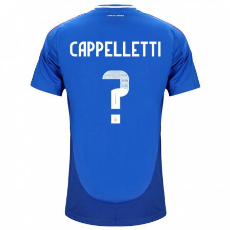 Kandiny Niño Camiseta Italia Mattia Cappelletti #0 Azul 1ª Equipación 24-26 La Camisa Chile