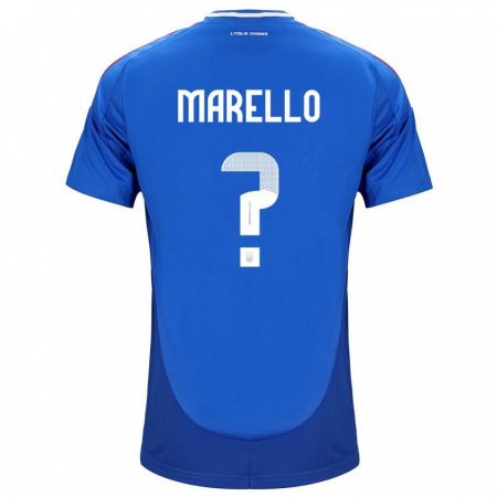 Kandiny Niño Camiseta Italia Mattia Marello #0 Azul 1ª Equipación 24-26 La Camisa Chile