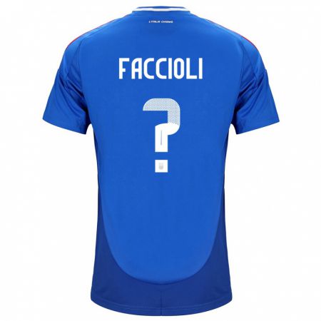 Kandiny Niño Camiseta Italia Pietro Faccioli #0 Azul 1ª Equipación 24-26 La Camisa Chile