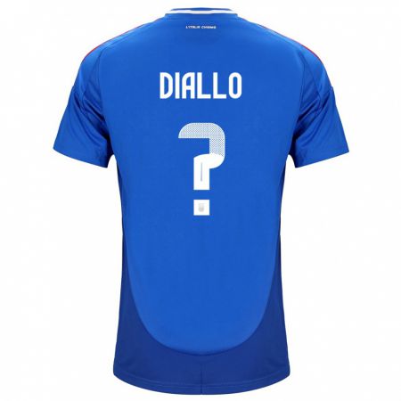 Kandiny Niño Camiseta Italia Djibril Diallo #0 Azul 1ª Equipación 24-26 La Camisa Chile