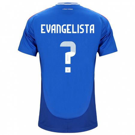 Kandiny Niño Camiseta Italia Edoardo Evangelista #0 Azul 1ª Equipación 24-26 La Camisa Chile