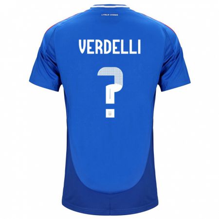 Kandiny Niño Camiseta Italia Davide Verdelli #0 Azul 1ª Equipación 24-26 La Camisa Chile