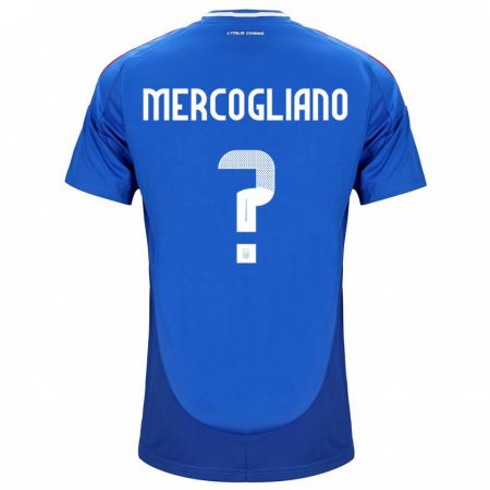Kandiny Niño Camiseta Italia Mattia Mercogliano #0 Azul 1ª Equipación 24-26 La Camisa Chile