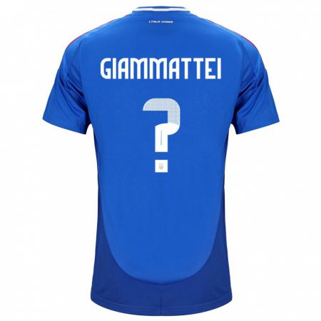 Kandiny Niño Camiseta Italia Gioele Giammattei #0 Azul 1ª Equipación 24-26 La Camisa Chile