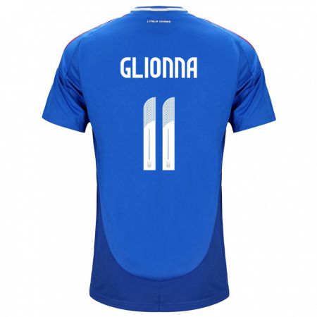 Kandiny Niño Camiseta Italia Benedetta Glionna #11 Azul 1ª Equipación 24-26 La Camisa Chile