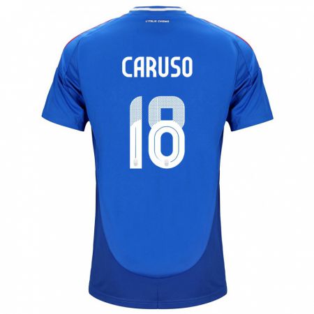 Kandiny Niño Camiseta Italia Arianna Caruso #18 Azul 1ª Equipación 24-26 La Camisa Chile
