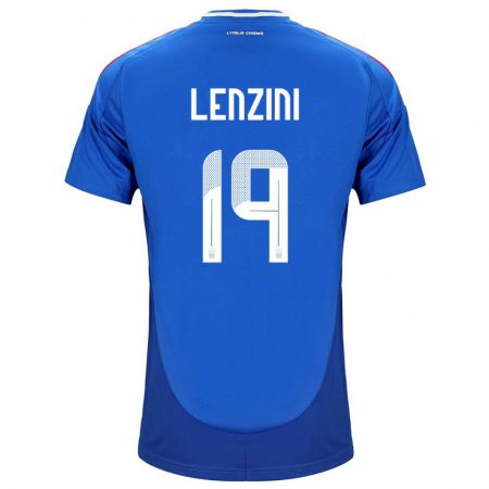 Kandiny Niño Camiseta Italia Martina Lenzini #19 Azul 1ª Equipación 24-26 La Camisa Chile