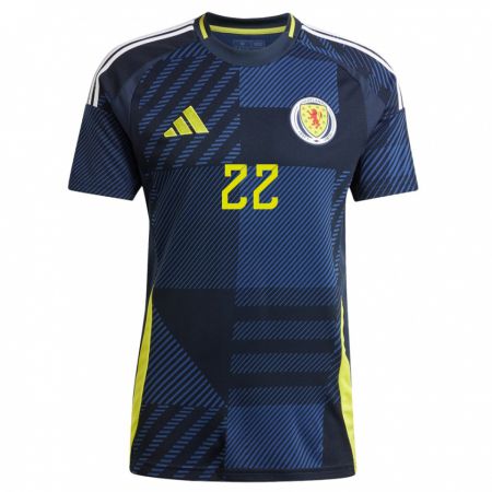 Kandiny Niño Camiseta Escocia Erin Cuthbert #22 Azul Oscuro 1ª Equipación 24-26 La Camisa Chile