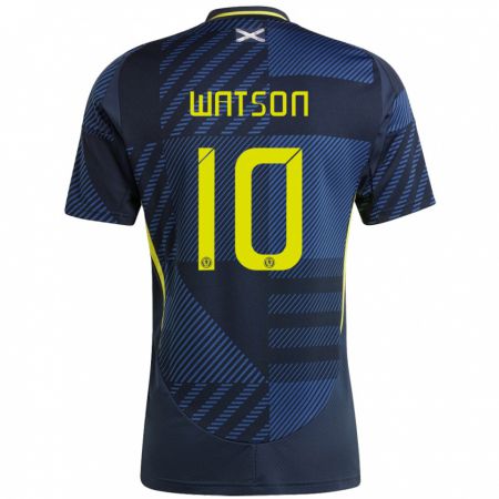 Kandiny Niño Camiseta Escocia David Watson #10 Azul Oscuro 1ª Equipación 24-26 La Camisa Chile