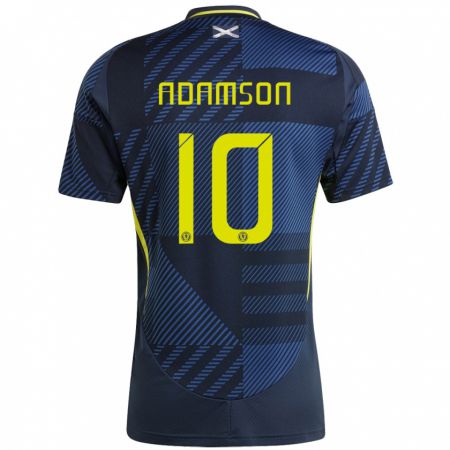 Kandiny Niño Camiseta Escocia Calum Adamson #10 Azul Oscuro 1ª Equipación 24-26 La Camisa Chile