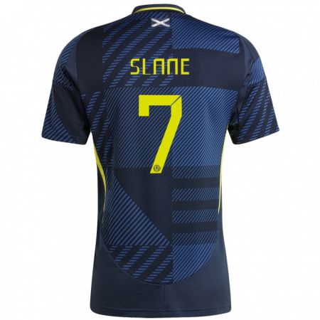 Kandiny Niño Camiseta Escocia Paul Slane #7 Azul Oscuro 1ª Equipación 24-26 La Camisa Chile