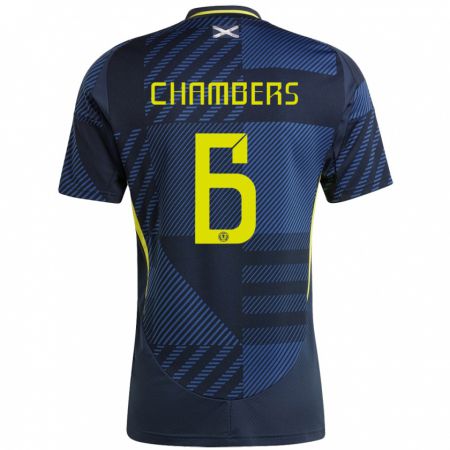 Kandiny Niño Camiseta Escocia Sam Chambers #6 Azul Oscuro 1ª Equipación 24-26 La Camisa Chile