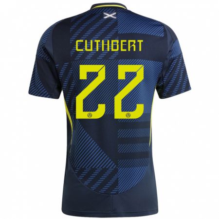 Kandiny Niño Camiseta Escocia Erin Cuthbert #22 Azul Oscuro 1ª Equipación 24-26 La Camisa Chile