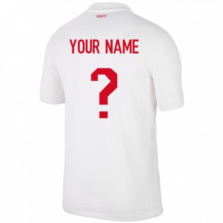 Kandiny Niño Camiseta Turquía Su Nombre #0 Blanco 1ª Equipación 24-26 La Camisa Chile