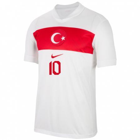 Kandiny Niño Camiseta Turquía Hakan Çalhanoğlu #10 Blanco 1ª Equipación 24-26 La Camisa Chile