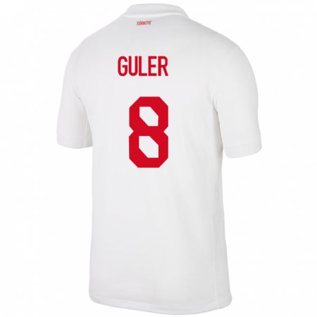 Kandiny Niño Camiseta Turquía Arda Güler #8 Blanco 1ª Equipación 24-26 La Camisa Chile