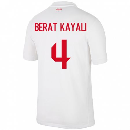 Kandiny Niño Camiseta Turquía Hasan Berat Kayalı #4 Blanco 1ª Equipación 24-26 La Camisa Chile