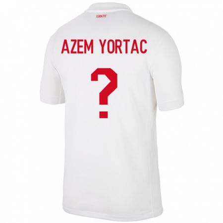 Kandiny Niño Camiseta Turquía Mustafa Azem Yortaç #0 Blanco 1ª Equipación 24-26 La Camisa Chile