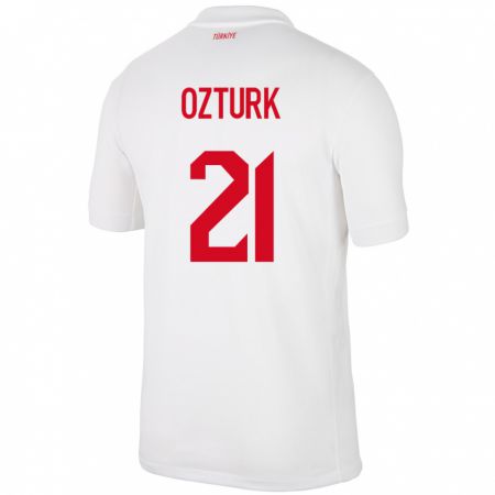 Kandiny Niño Camiseta Turquía Melike Öztürk #21 Blanco 1ª Equipación 24-26 La Camisa Chile