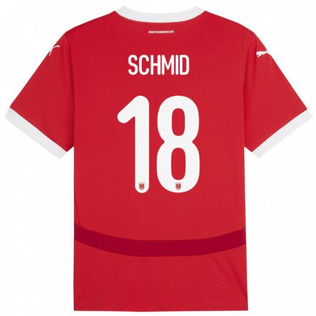 Kandiny Niño Camiseta Austria Romano Schmid #18 Rojo 1ª Equipación 24-26 La Camisa Chile