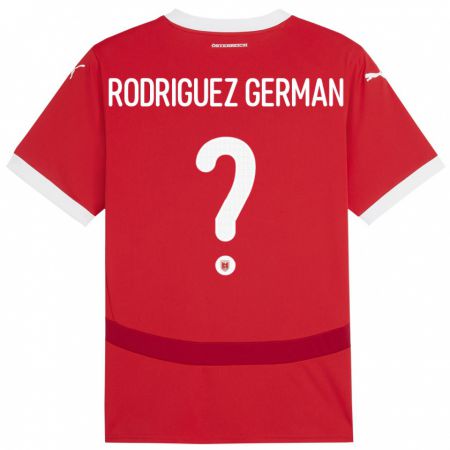 Kandiny Niño Camiseta Austria Ryan Rodriguez German #0 Rojo 1ª Equipación 24-26 La Camisa Chile