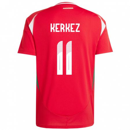 Kandiny Niño Camiseta Hungría Milos Kerkez #11 Rojo 1ª Equipación 24-26 La Camisa Chile
