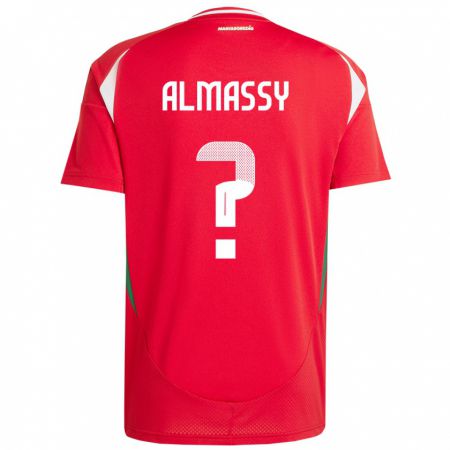 Kandiny Niño Camiseta Hungría Levente Almássy #0 Rojo 1ª Equipación 24-26 La Camisa Chile