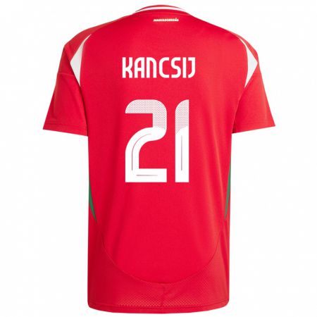 Kandiny Niño Camiseta Hungría Artúr Kancsij #21 Rojo 1ª Equipación 24-26 La Camisa Chile