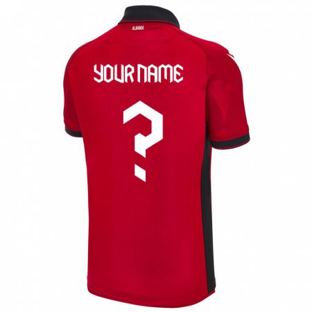 Kandiny Niño Camiseta Albania Su Nombre #0 Rojo 1ª Equipación 24-26 La Camisa Chile