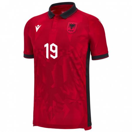 Kandiny Niño Camiseta Albania Ermir Rashica #19 Rojo 1ª Equipación 24-26 La Camisa Chile