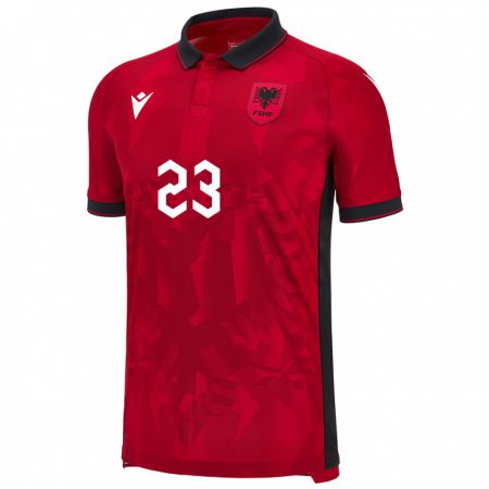 Kandiny Niño Camiseta Albania Endri Dema #23 Rojo 1ª Equipación 24-26 La Camisa Chile