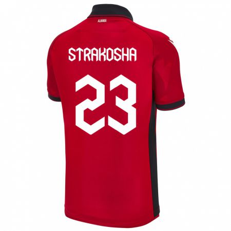 Kandiny Niño Camiseta Albania Thomas Strakosha #23 Rojo 1ª Equipación 24-26 La Camisa Chile