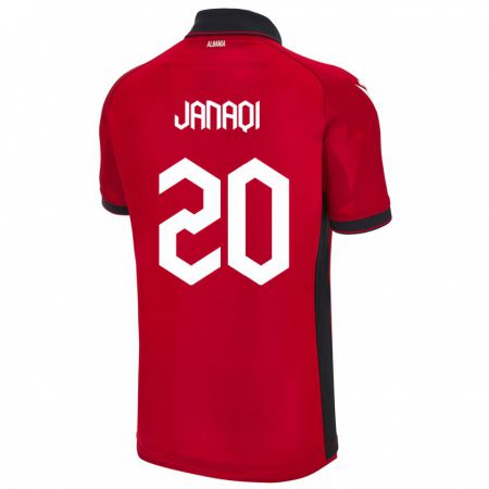 Kandiny Niño Camiseta Albania Dejvid Janaqi #20 Rojo 1ª Equipación 24-26 La Camisa Chile