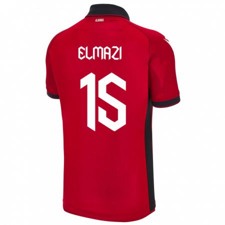 Kandiny Niño Camiseta Albania Enea Elmazi #15 Rojo 1ª Equipación 24-26 La Camisa Chile