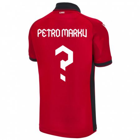Kandiny Niño Camiseta Albania Petro Marku #0 Rojo 1ª Equipación 24-26 La Camisa Chile