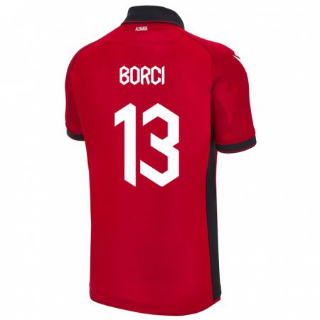 Kandiny Niño Camiseta Albania Klaudia Borci #13 Rojo 1ª Equipación 24-26 La Camisa Chile