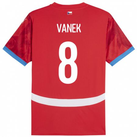 Kandiny Niño Camiseta Chequia Lukas Vanek #8 Rojo 1ª Equipación 24-26 La Camisa Chile