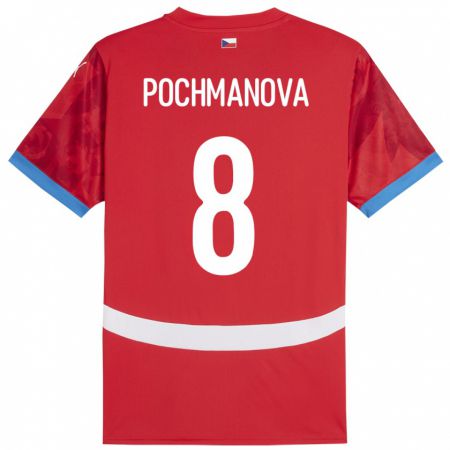 Kandiny Niño Camiseta Chequia Aneta Pochmanová #8 Rojo 1ª Equipación 24-26 La Camisa Chile