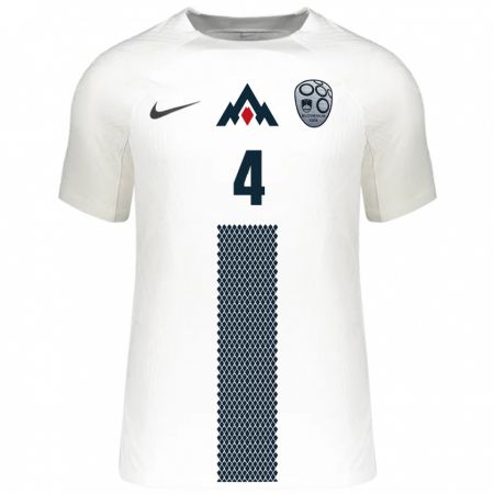 Kandiny Niño Camiseta Eslovenia Arjan Malic #4 Blanco 1ª Equipación 24-26 La Camisa Chile