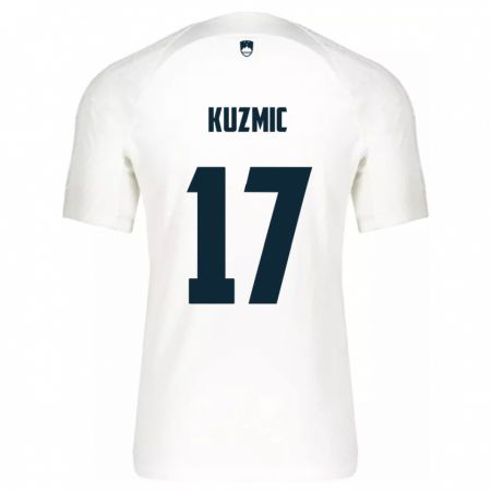 Kandiny Niño Camiseta Eslovenia Srdjan Kuzmic #17 Blanco 1ª Equipación 24-26 La Camisa Chile