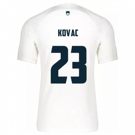Kandiny Niño Camiseta Eslovenia Blaz Kovac #23 Blanco 1ª Equipación 24-26 La Camisa Chile