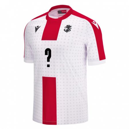 Kandiny Niño Camiseta Georgia Su Nombre #0 Blanco 1ª Equipación 24-26 La Camisa Chile