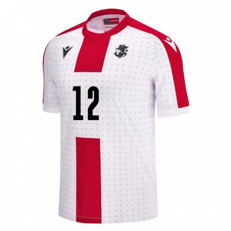 Kandiny Niño Camiseta Georgia Tatia Gabunia #12 Blanco 1ª Equipación 24-26 La Camisa Chile